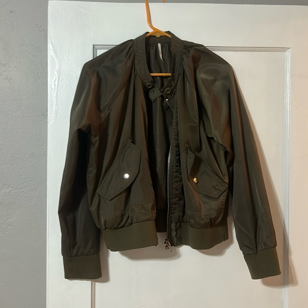 Women’s free people green bomber jacket